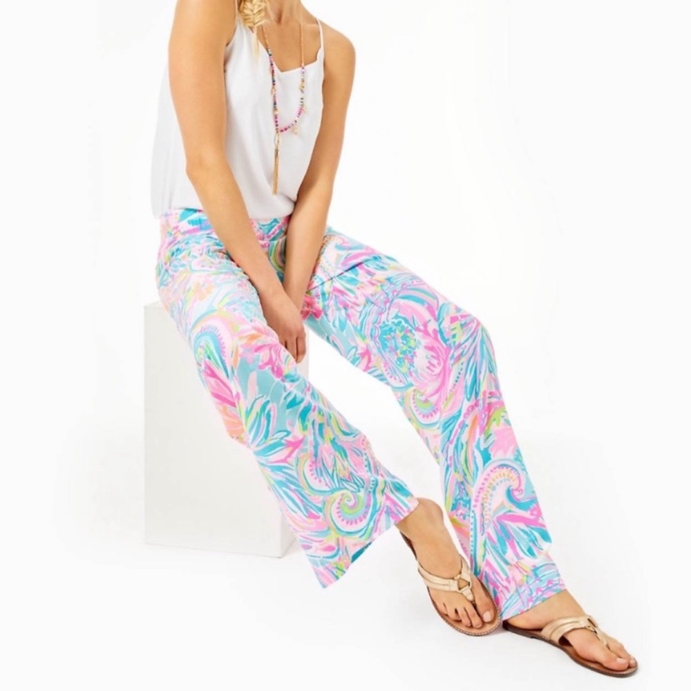 Lilly Pulitzer Bal Harbour Palazzo Pants Carnivale Coral